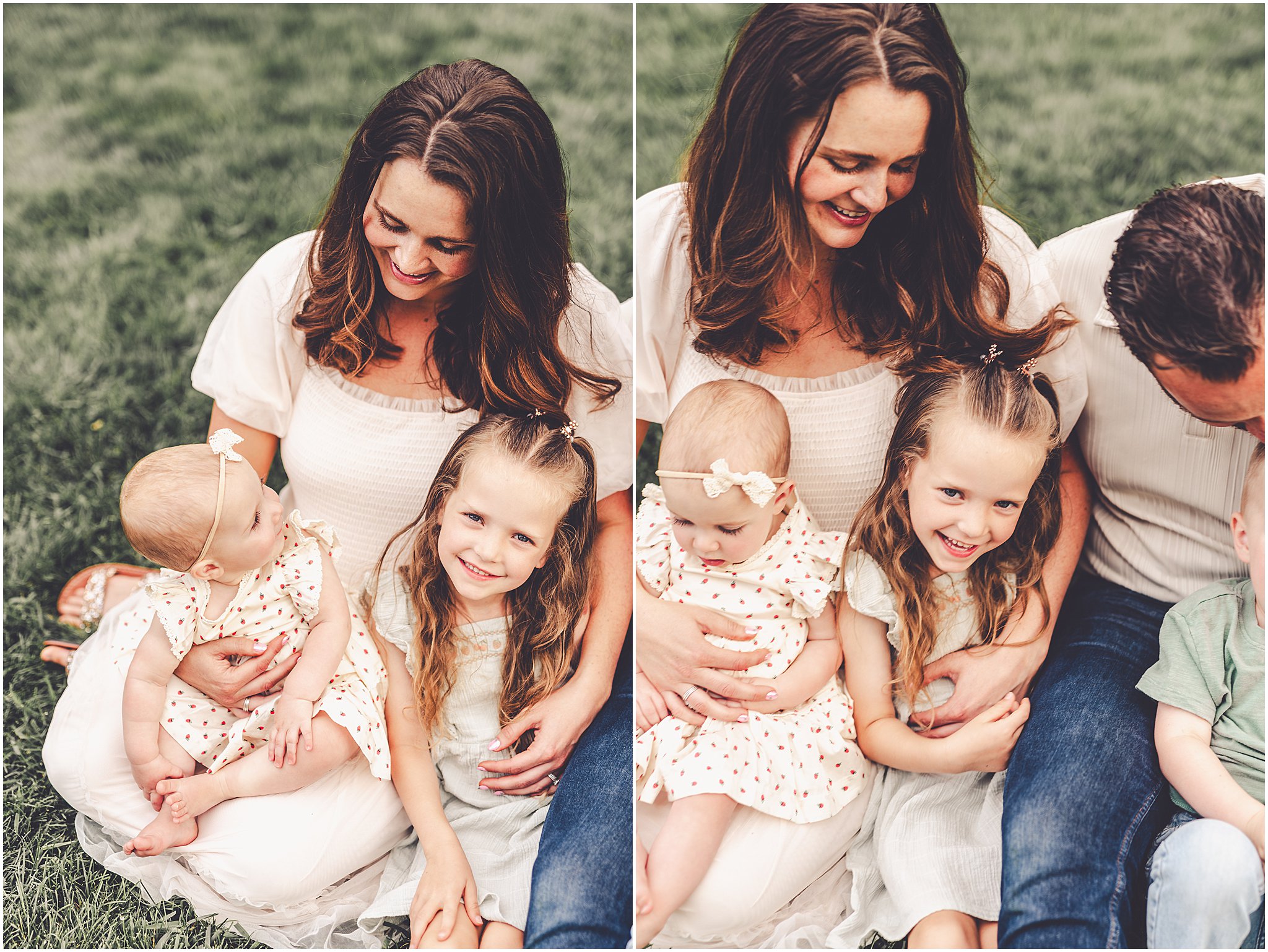 A summer family session photographed by Central Illinois family photographer Kara Evans Photographer.