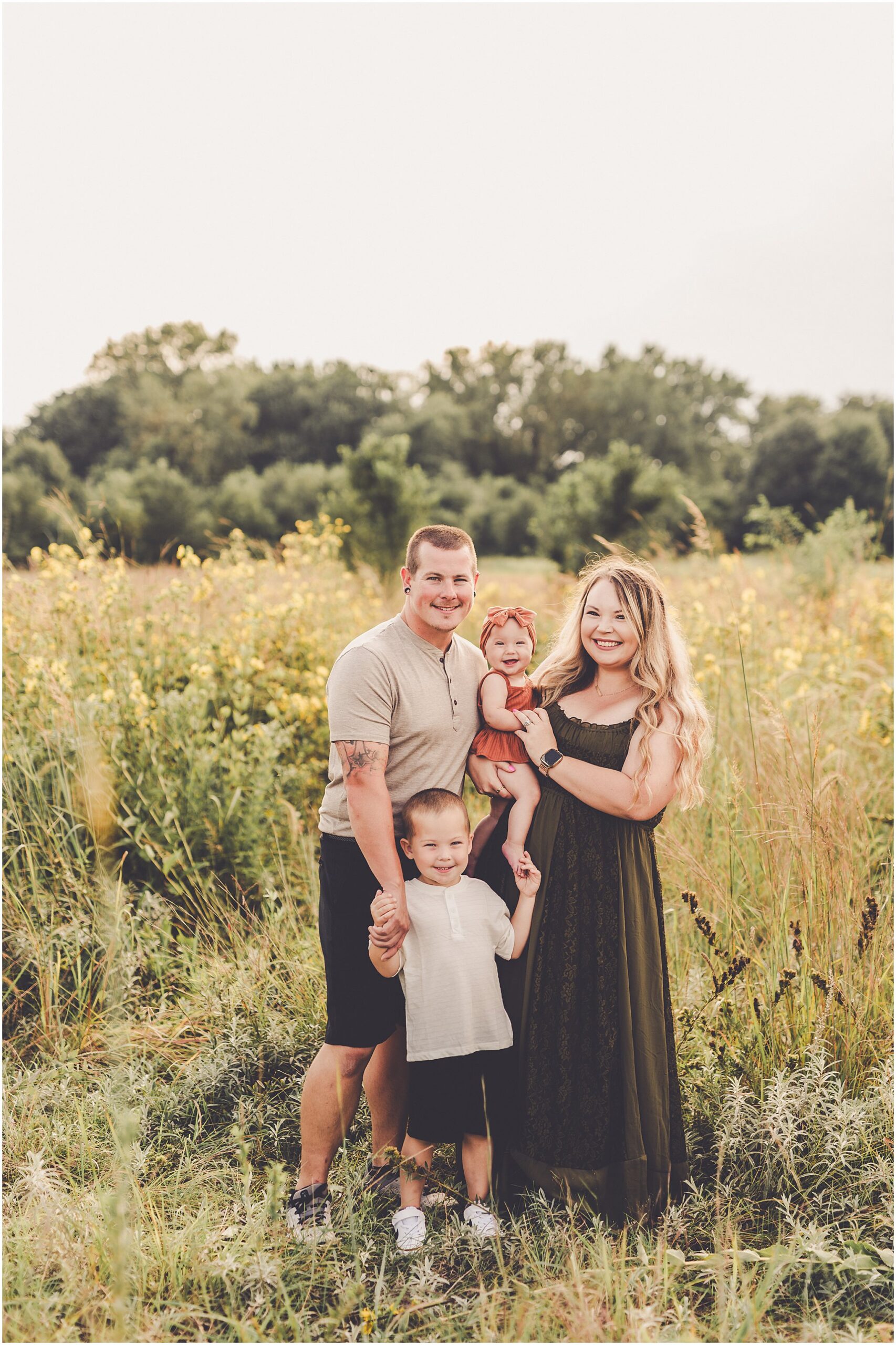 Take a look at this summer Central Illinois family session at a local forest preserve with family photographer Kara Evans Photographer.