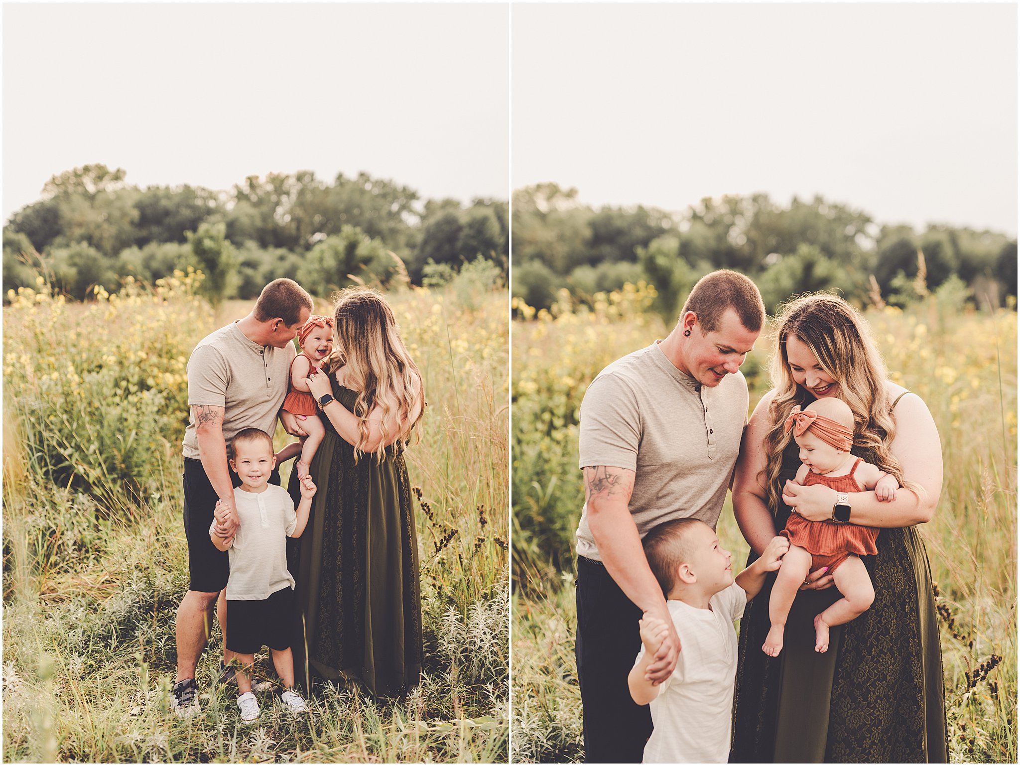 Take a look at this summer Central Illinois family session at a local forest preserve with family photographer Kara Evans Photographer.