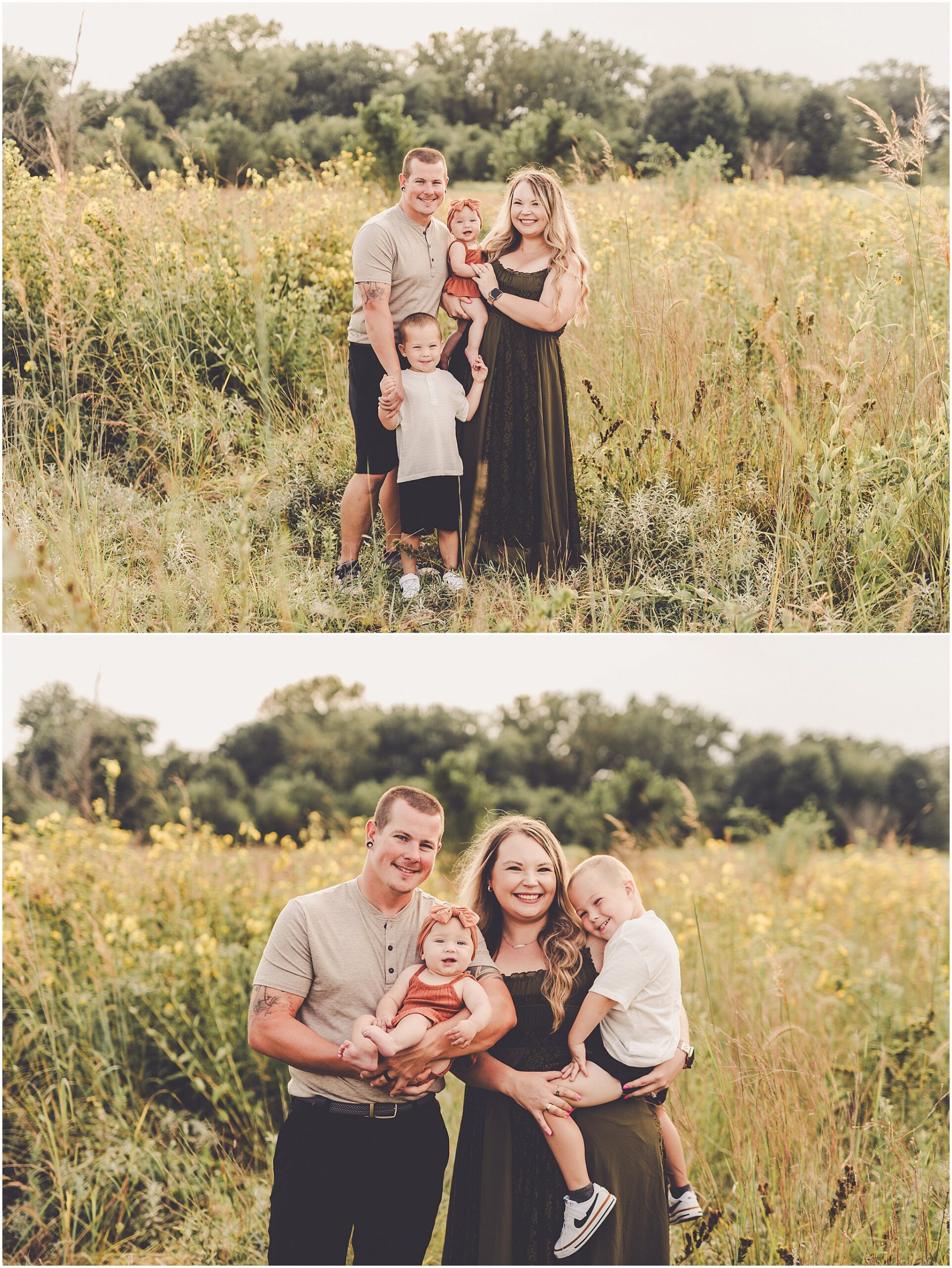 Take a look at this summer Central Illinois family session at a local forest preserve with family photographer Kara Evans Photographer.