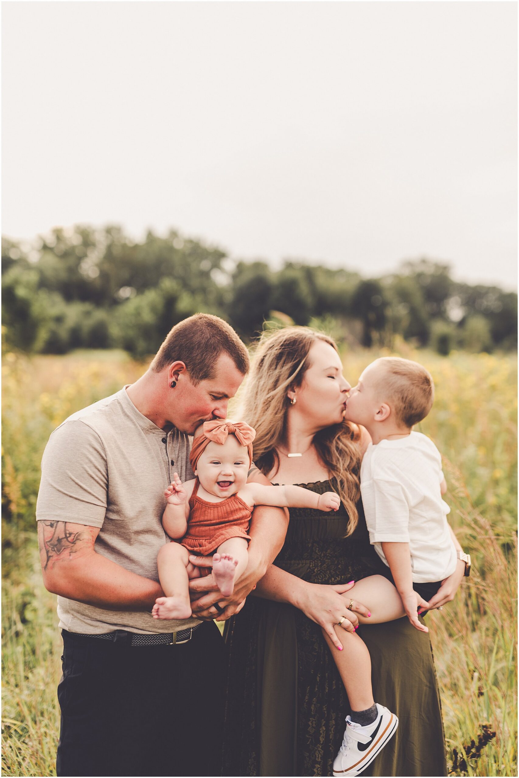 Take a look at this summer Central Illinois family session at a local forest preserve with family photographer Kara Evans Photographer.