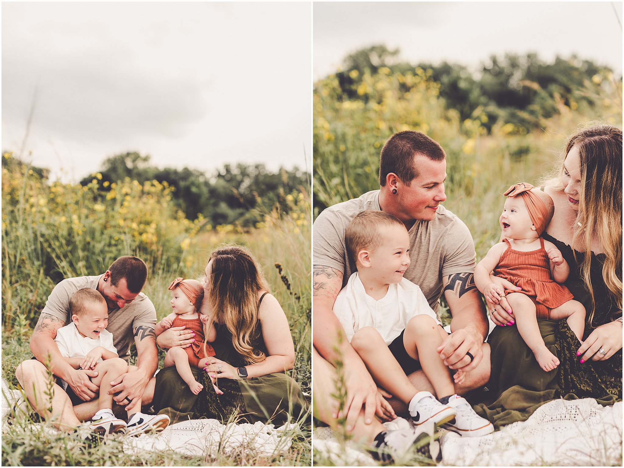 Take a look at this summer Central Illinois family session at a local forest preserve with family photographer Kara Evans Photographer.