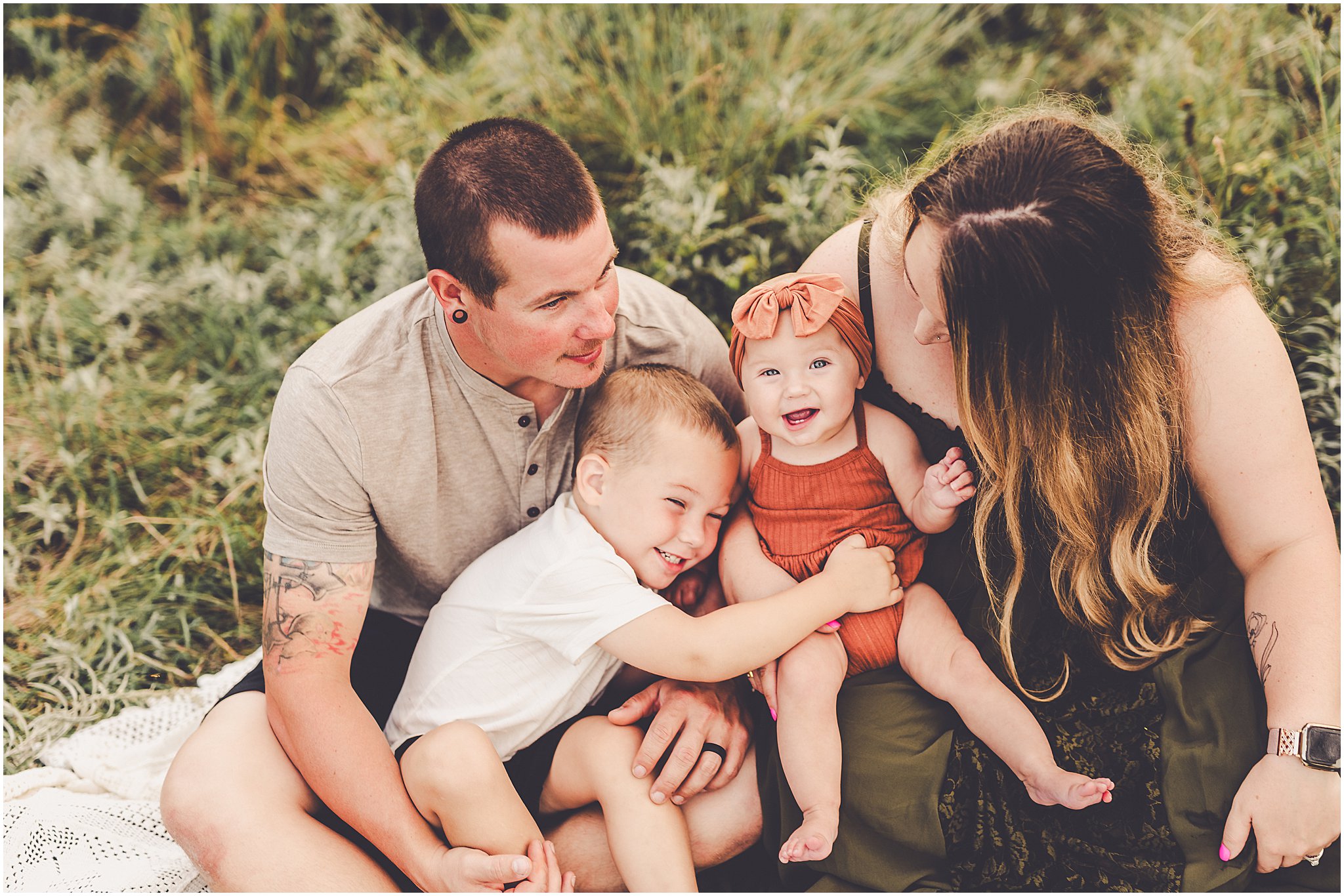 Take a look at this summer Central Illinois family session at a local forest preserve with family photographer Kara Evans Photographer.