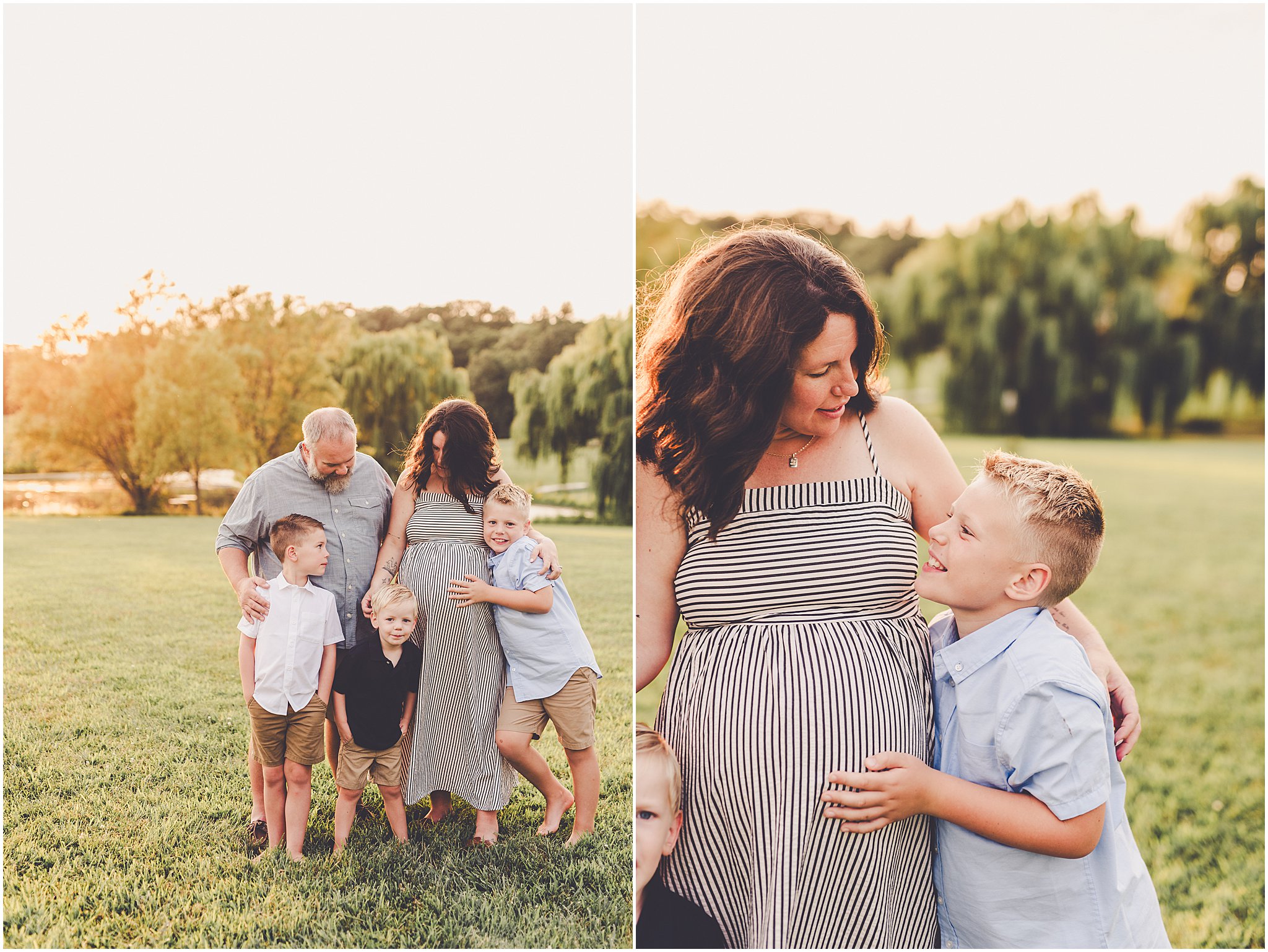 A Central Illinois summer family session with the Evans family filled with golden sunset light, backyard adventures, and genuine smiles.