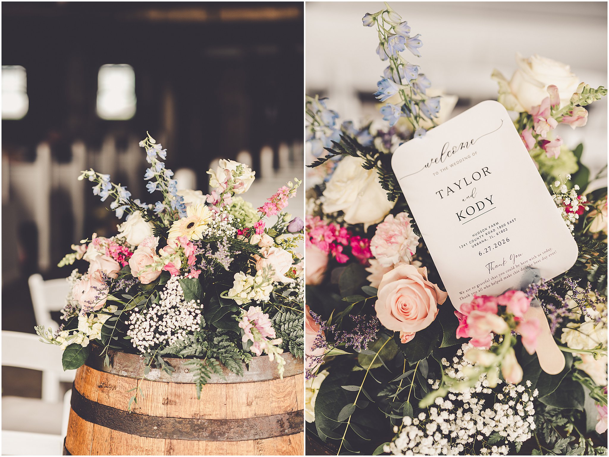 A look at Taylor & Kody's summer Hudson Farm wedding photos in Urbana, Illinois with Central Illinois photographer Kara Evans Photographer.