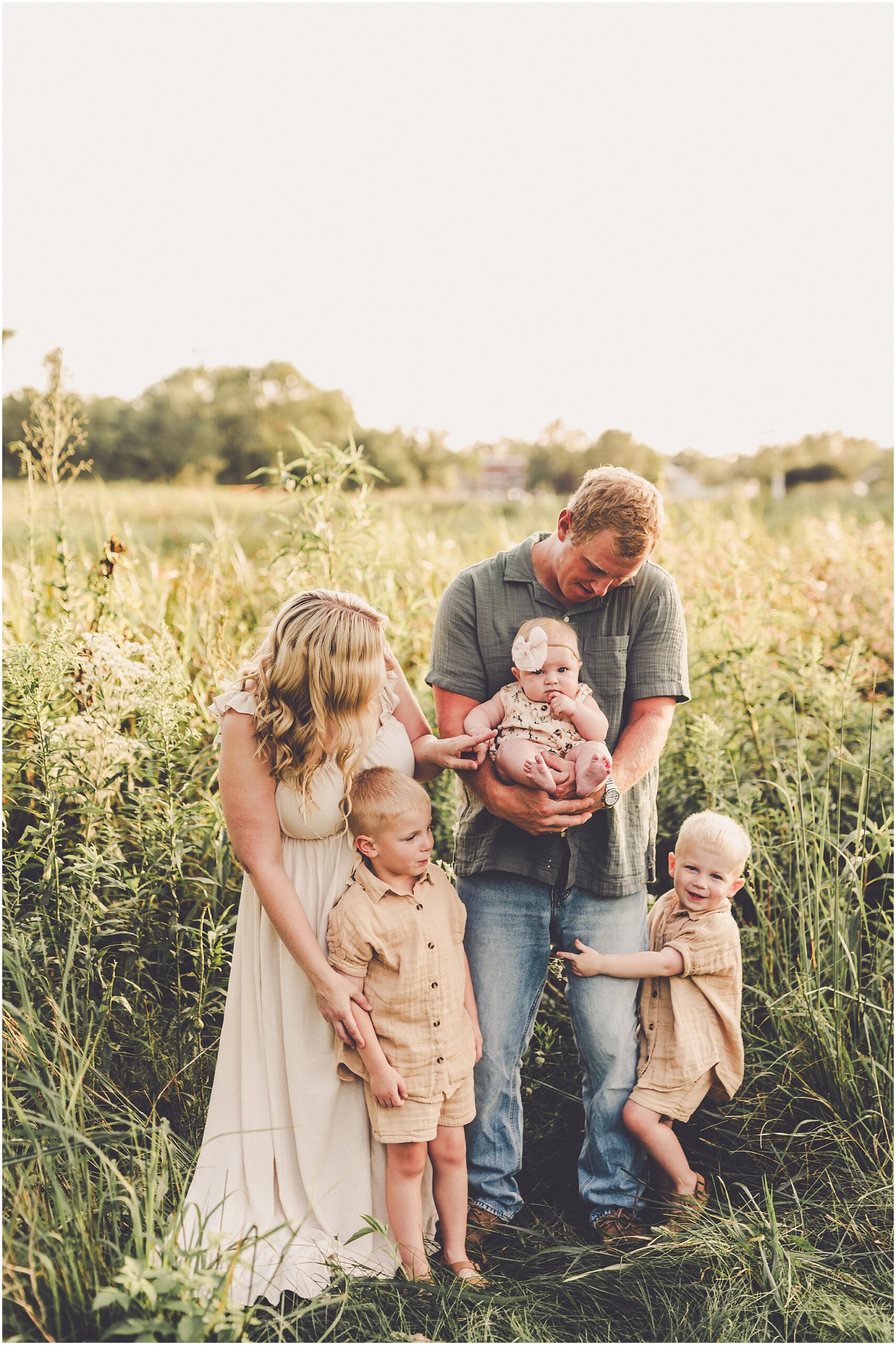 Summer sunset photos at a beautiful park in Frankfort, Illinois with Kankakee family photographer Kara Evans Photographer.