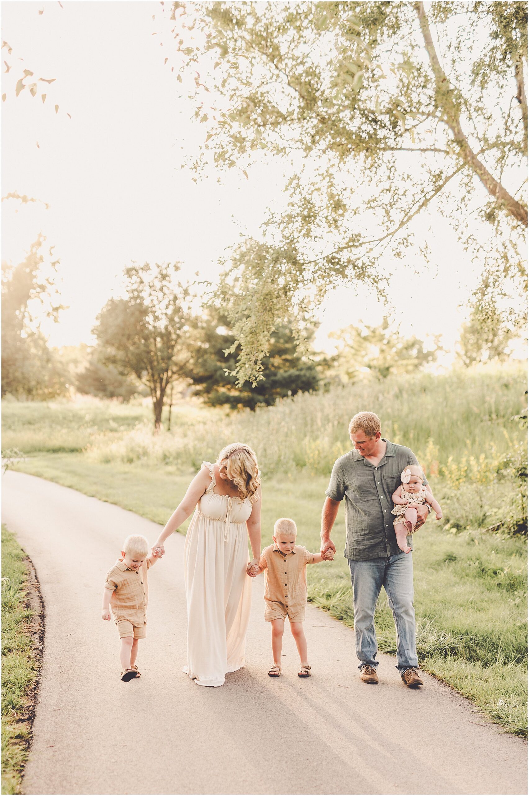 Summer sunset photos at a beautiful park in Frankfort, Illinois with Kankakee family photographer Kara Evans Photographer.