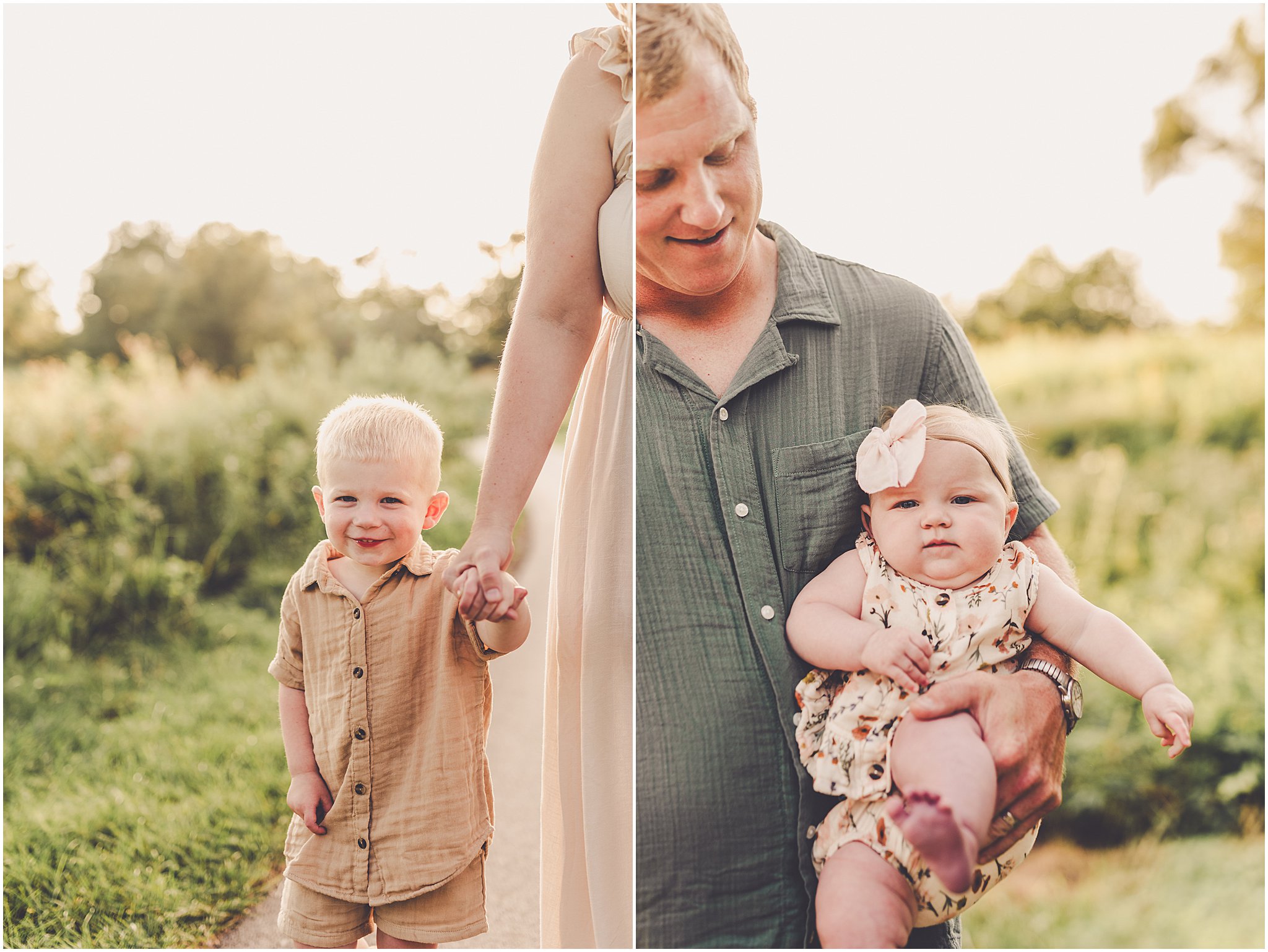 Summer sunset photos at a beautiful park in Frankfort, Illinois with Kankakee family photographer Kara Evans Photographer.