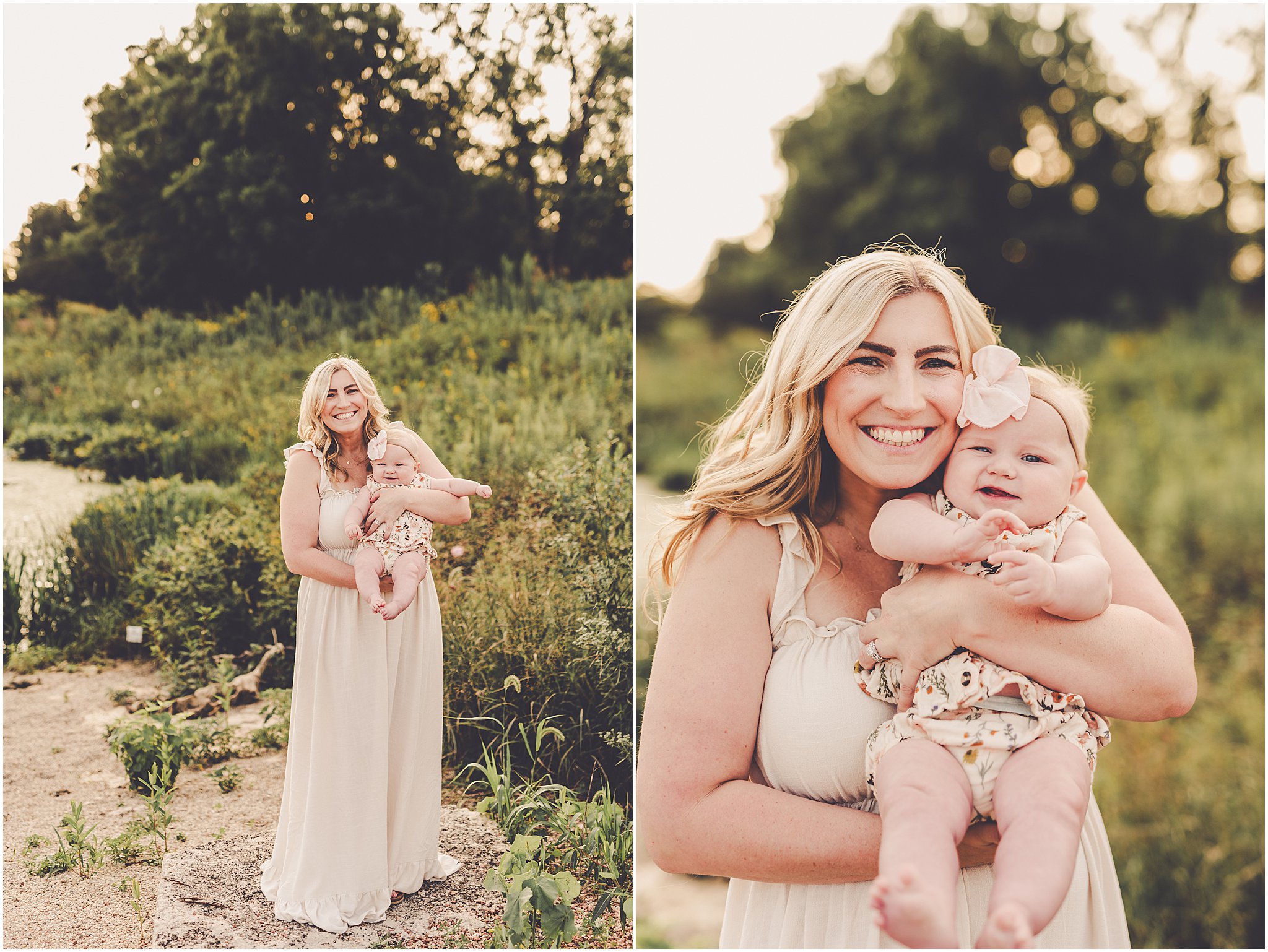 Summer sunset photos at a beautiful park in Frankfort, Illinois with Kankakee family photographer Kara Evans Photographer.