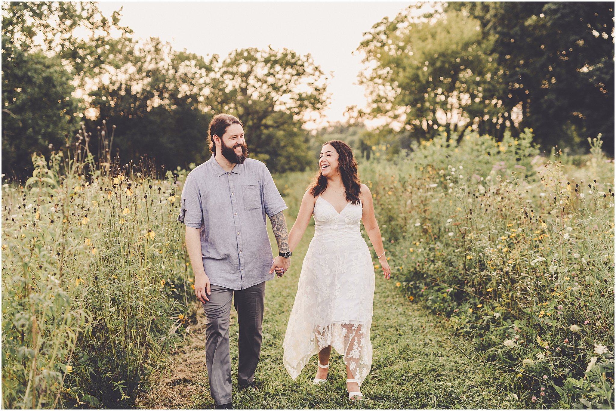 Featuring Paige and Jacob’s joyful and fun summer engagement session at the Kankakee River State Park in Bourbonnais, Illinois.