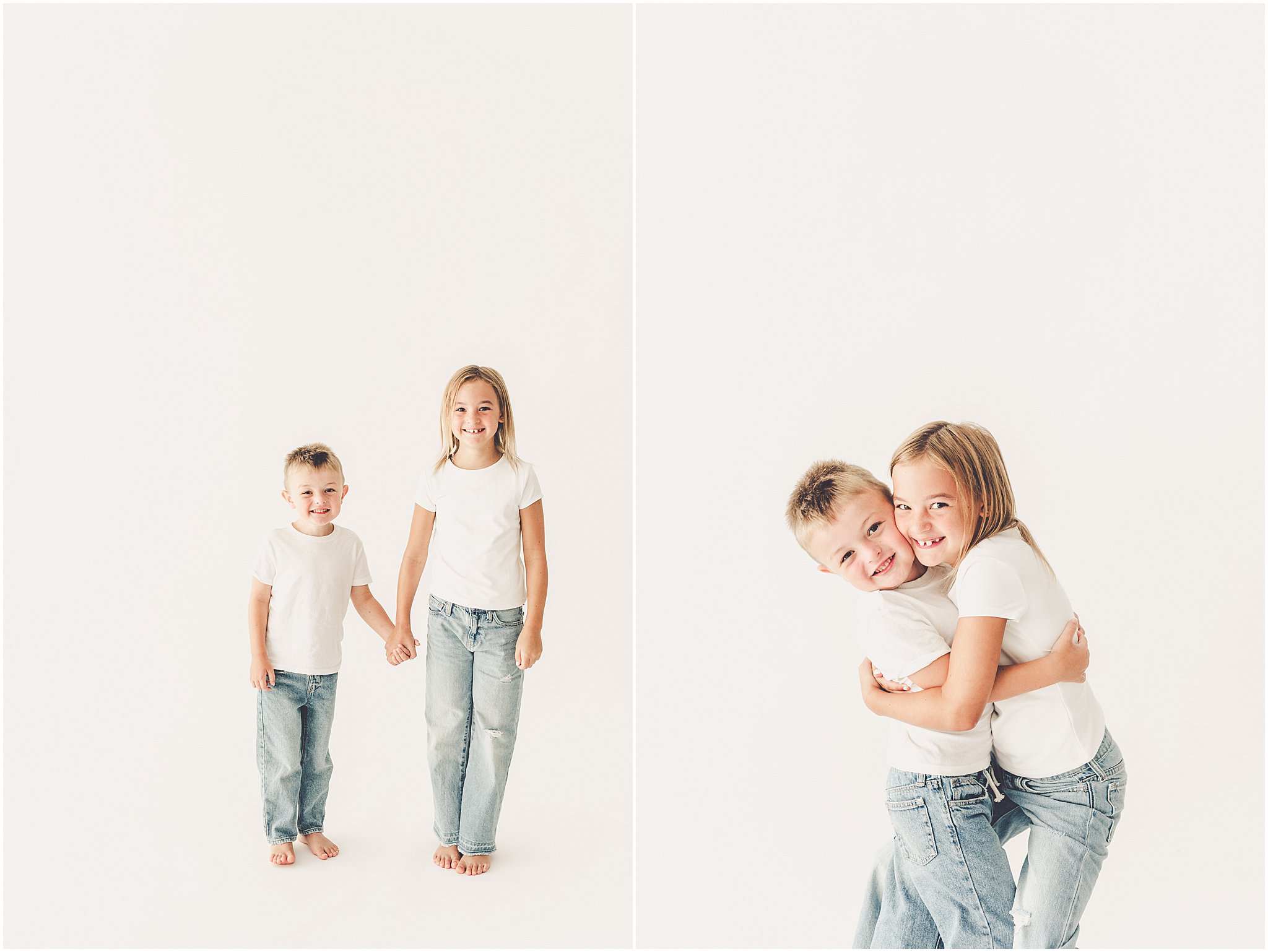 A simple & sweet studio session with the Foote family in Kankakee, Illinois, celebrating their growing kiddos with simple, playful portraits.
