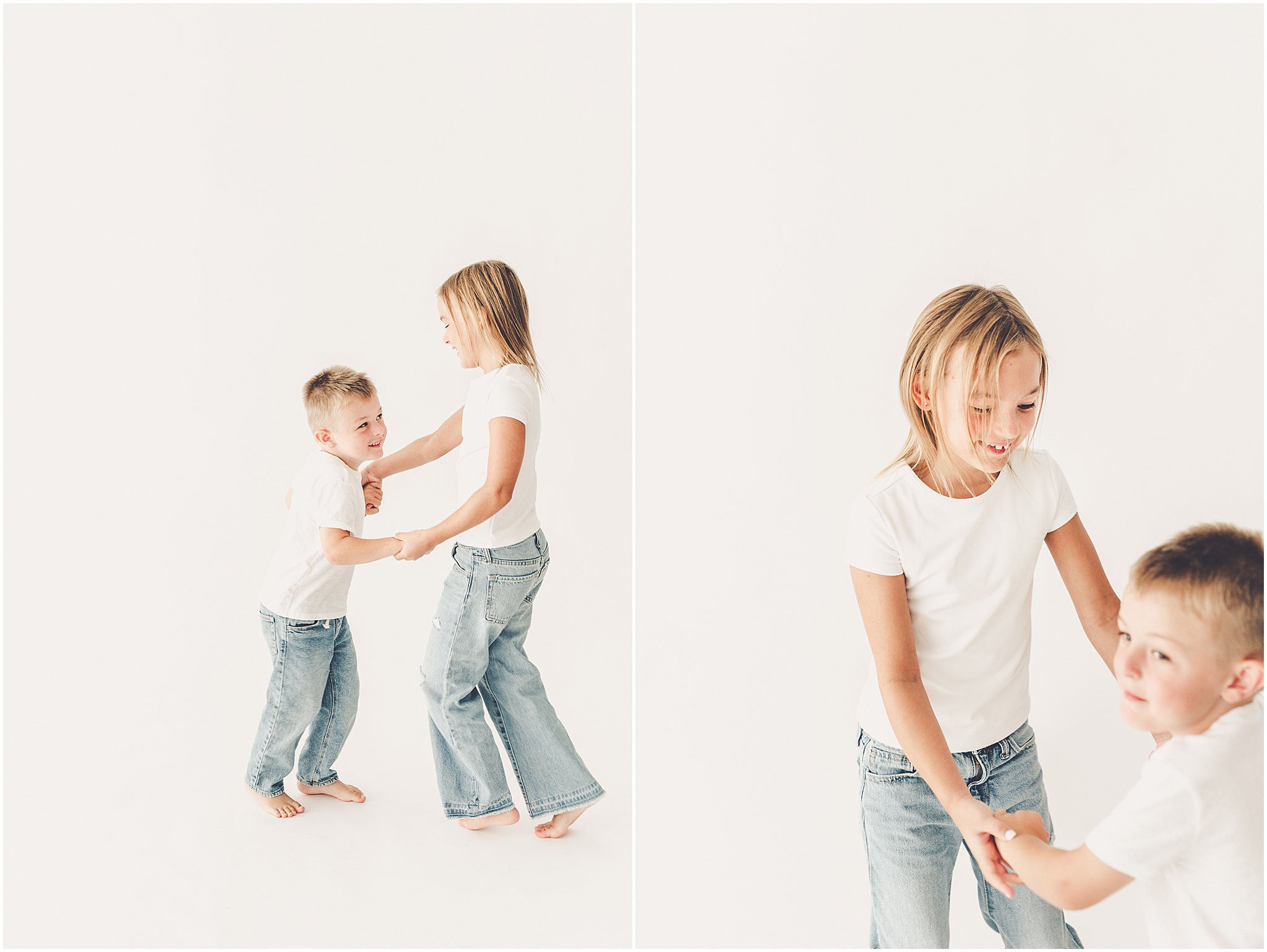 A simple & sweet studio session with the Foote family in Kankakee, Illinois, celebrating their growing kiddos with simple, playful portraits.