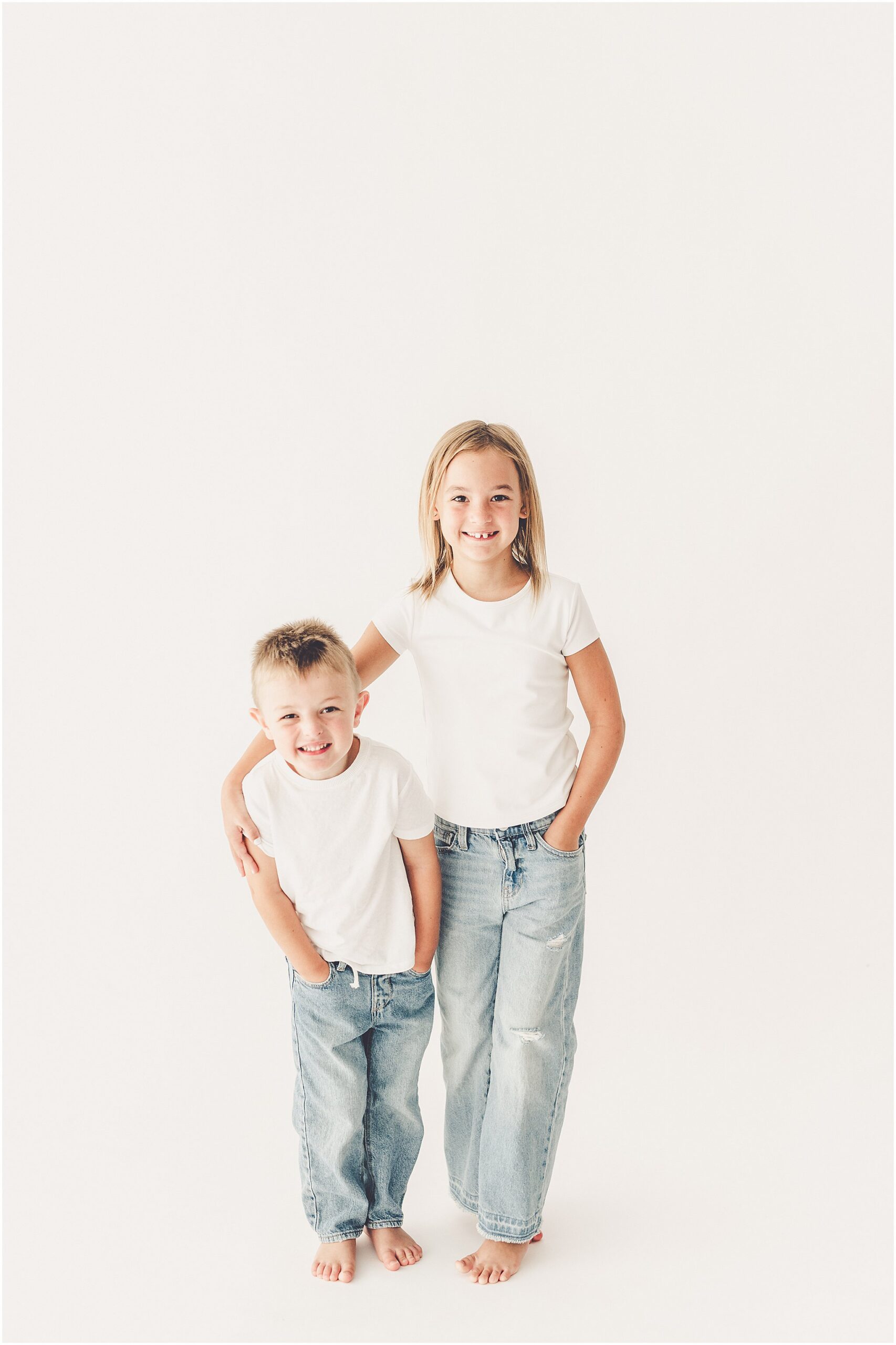 A simple & sweet studio session with the Foote family in Kankakee, Illinois, celebrating their growing kiddos with simple, playful portraits.