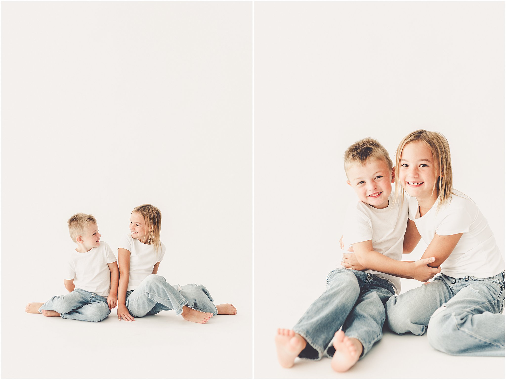 A simple & sweet studio session with the Foote family in Kankakee, Illinois, celebrating their growing kiddos with simple, playful portraits.