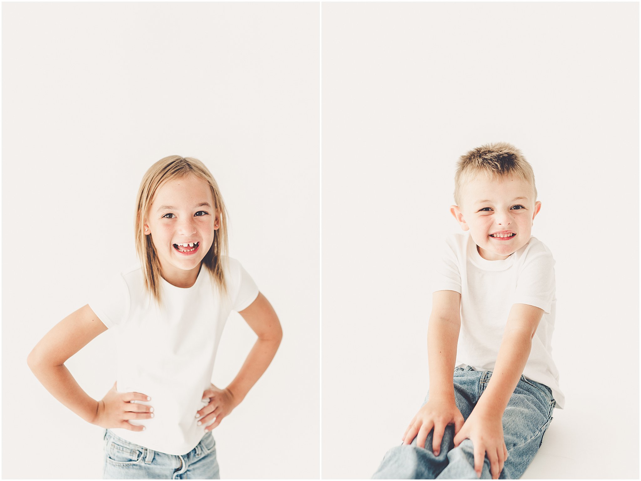 A simple & sweet studio session with the Foote family in Kankakee, Illinois, celebrating their growing kiddos with simple, playful portraits.