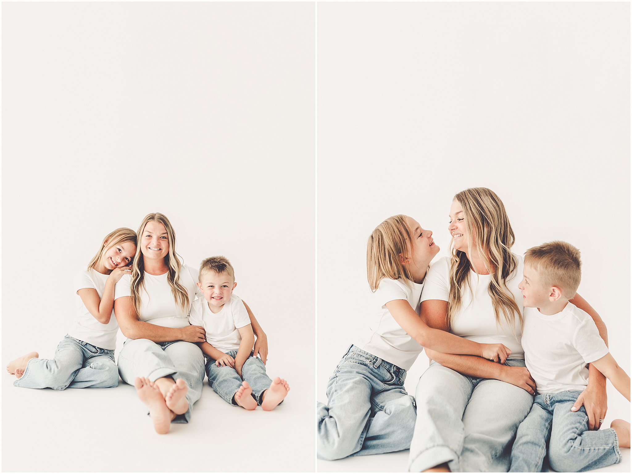 A simple & sweet studio session with the Foote family in Kankakee, Illinois, celebrating their growing kiddos with simple, playful portraits.