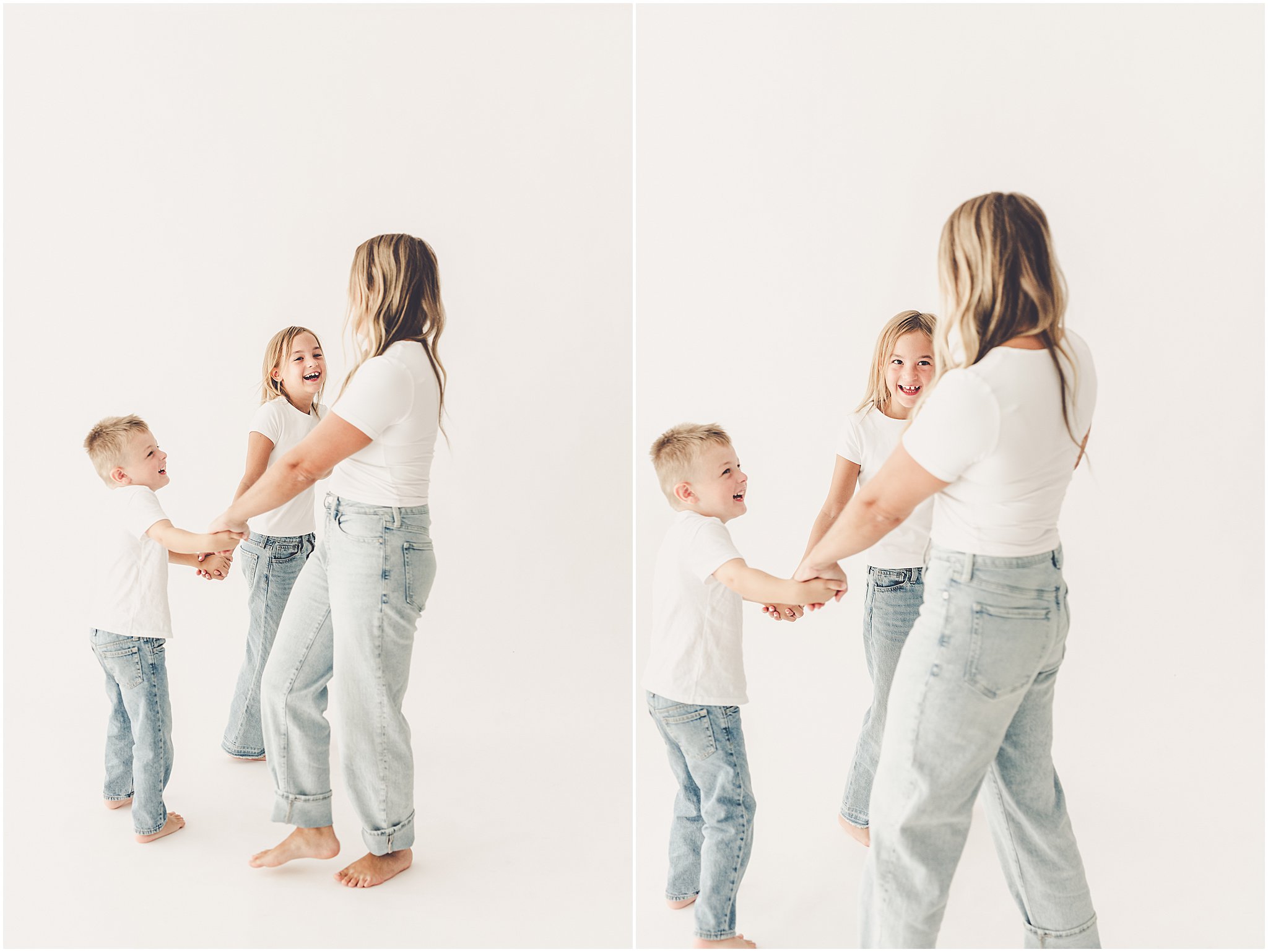 A simple & sweet studio session with the Foote family in Kankakee, Illinois, celebrating their growing kiddos with simple, playful portraits.