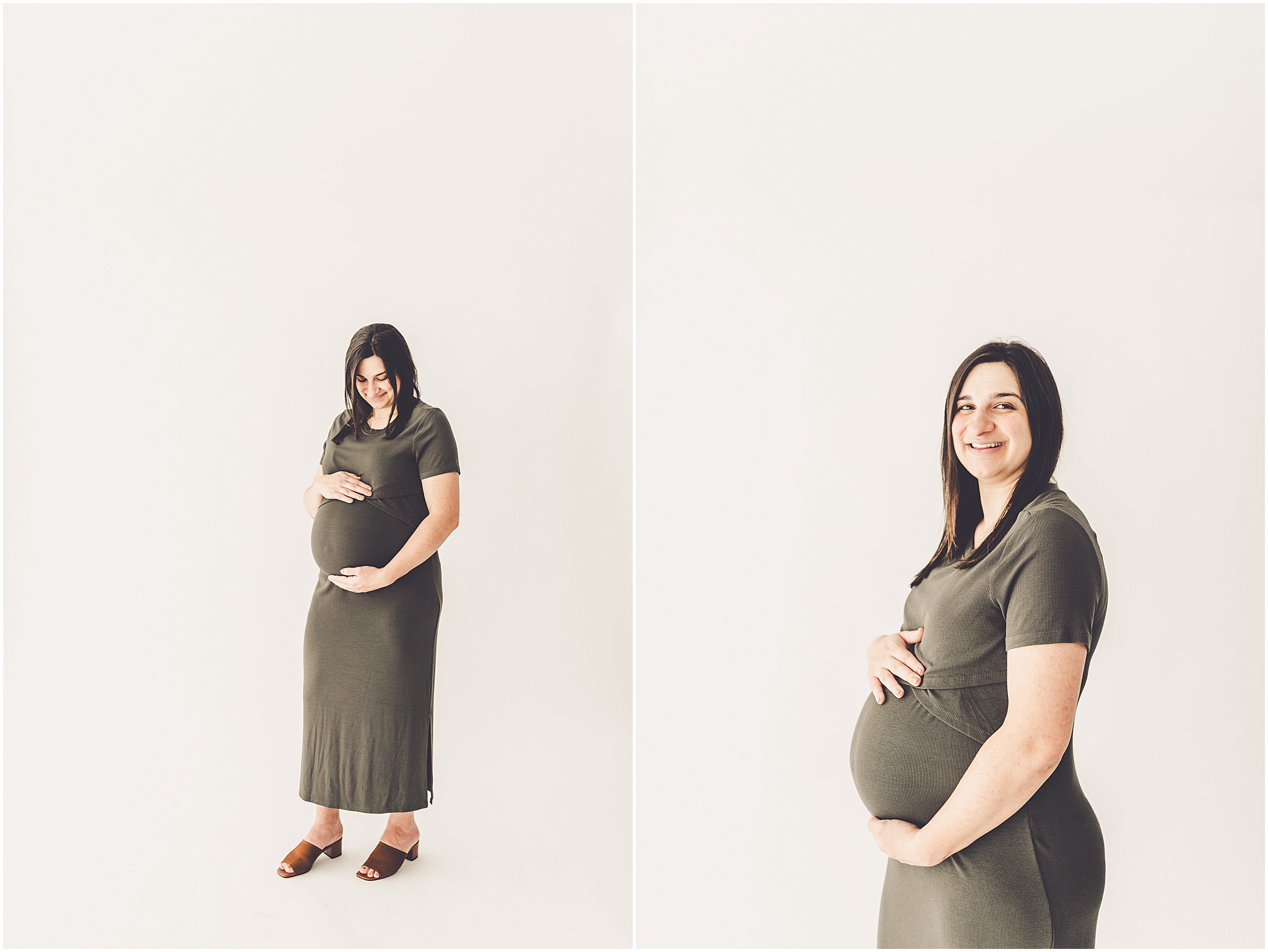 Michelle and Derek celebrate their growing family with a simple and sweet studio maternity session at Studio 388 in downtown Kankakee, Illinois.