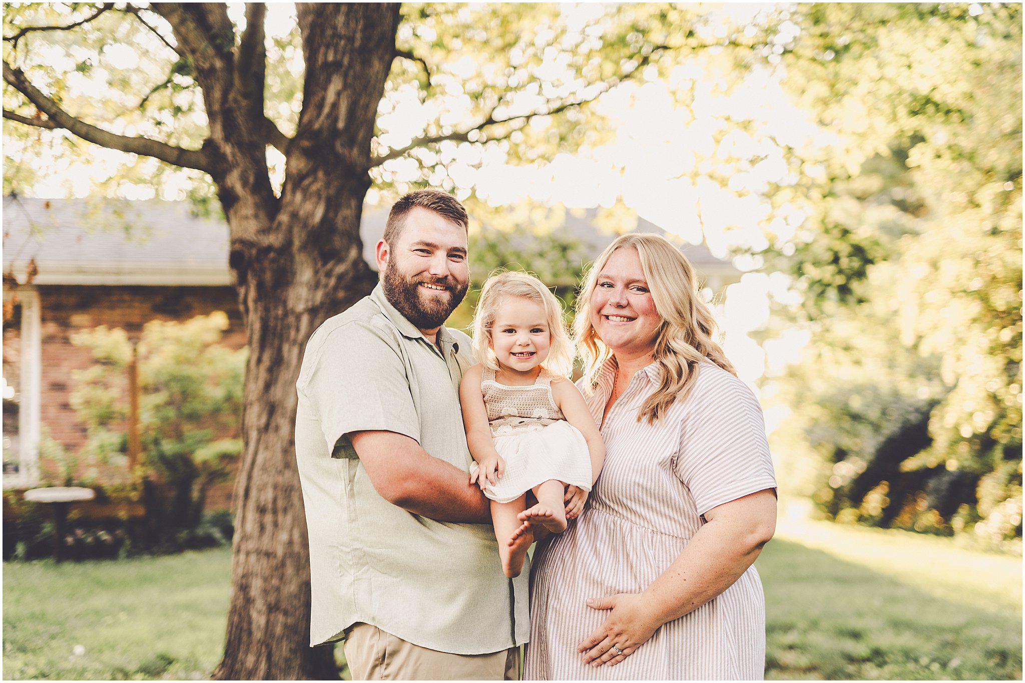 A summer backyard sunset session with the Cowsert family photographed by Iroquois County family photographer Kara Evans Photographer.