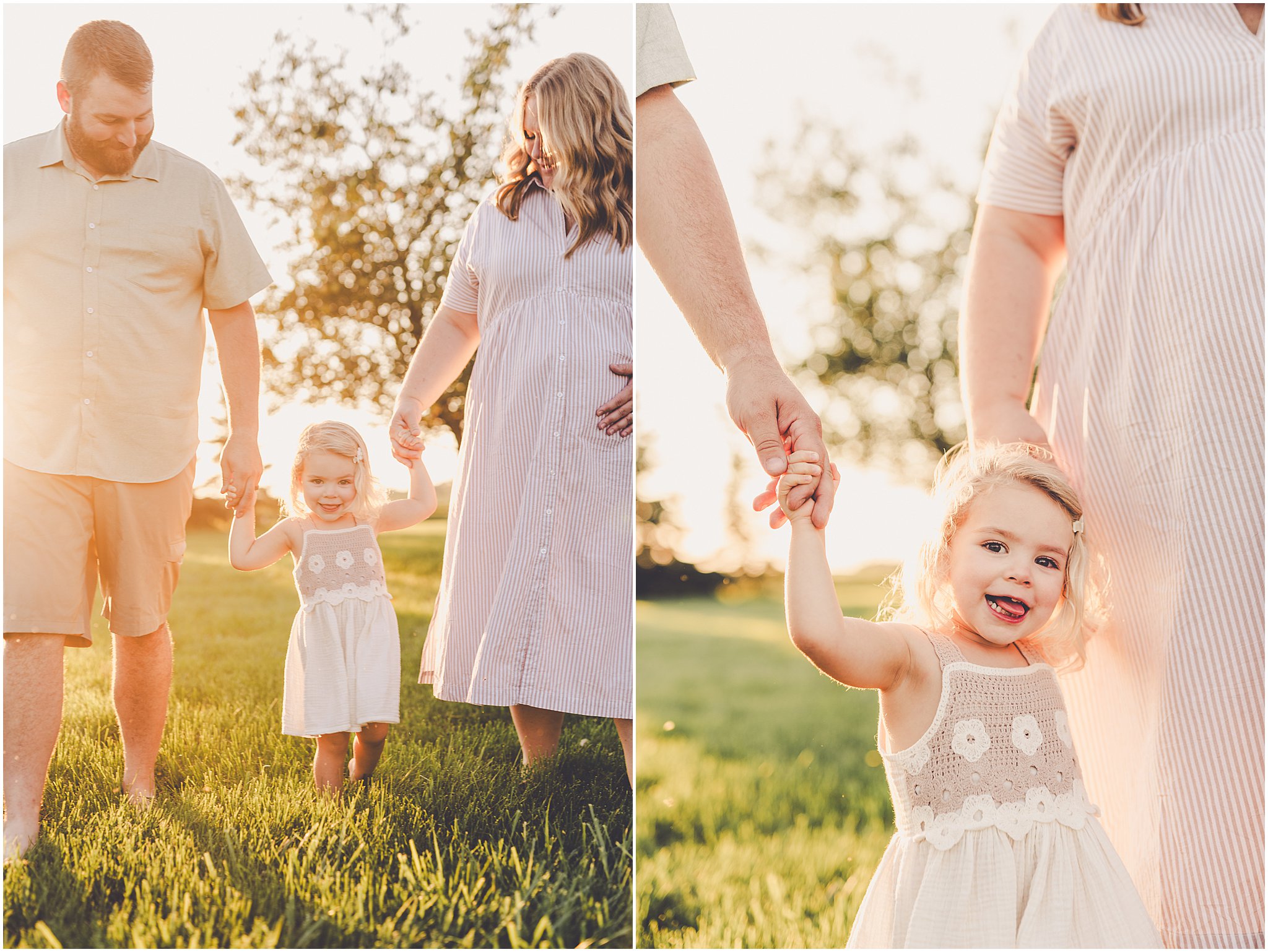 A summer backyard sunset session with the Cowsert family photographed by Iroquois County family photographer Kara Evans Photographer.