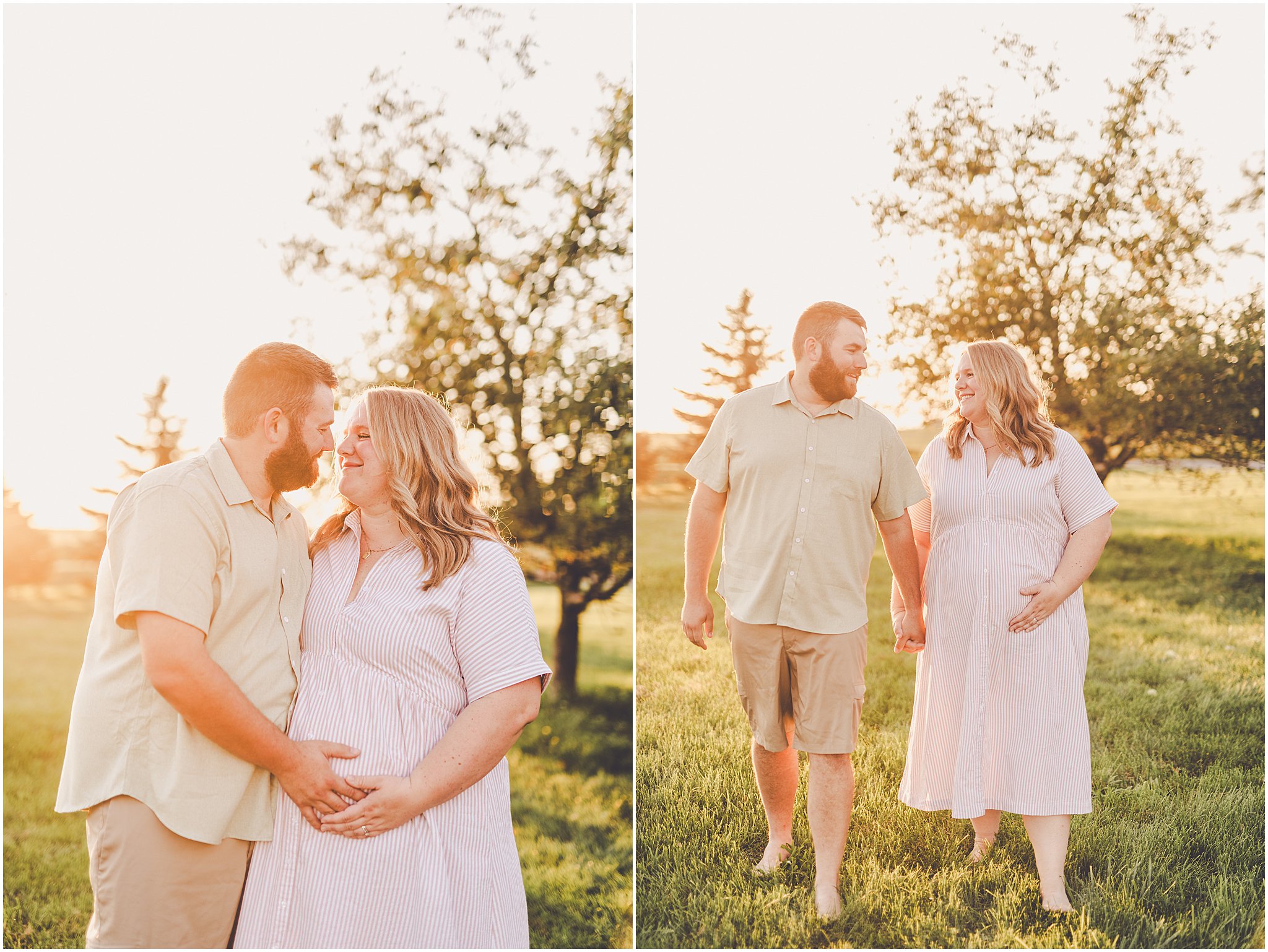 A summer backyard sunset session with the Cowsert family photographed by Iroquois County family photographer Kara Evans Photographer.