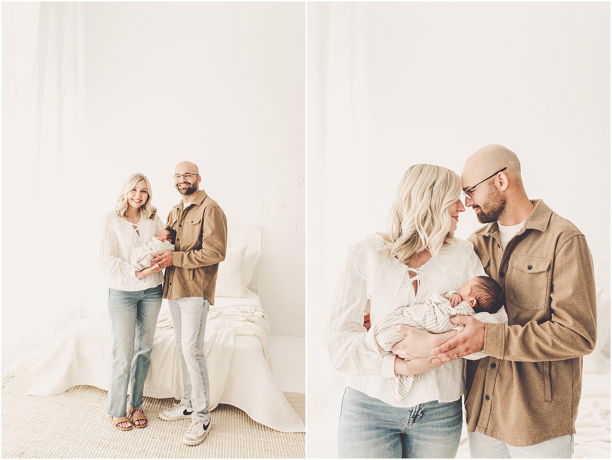 A sleeply, snuggly newborn baby in the Kankakee studio with Kankakee family & newborn photographer Kara Evans Photographer.