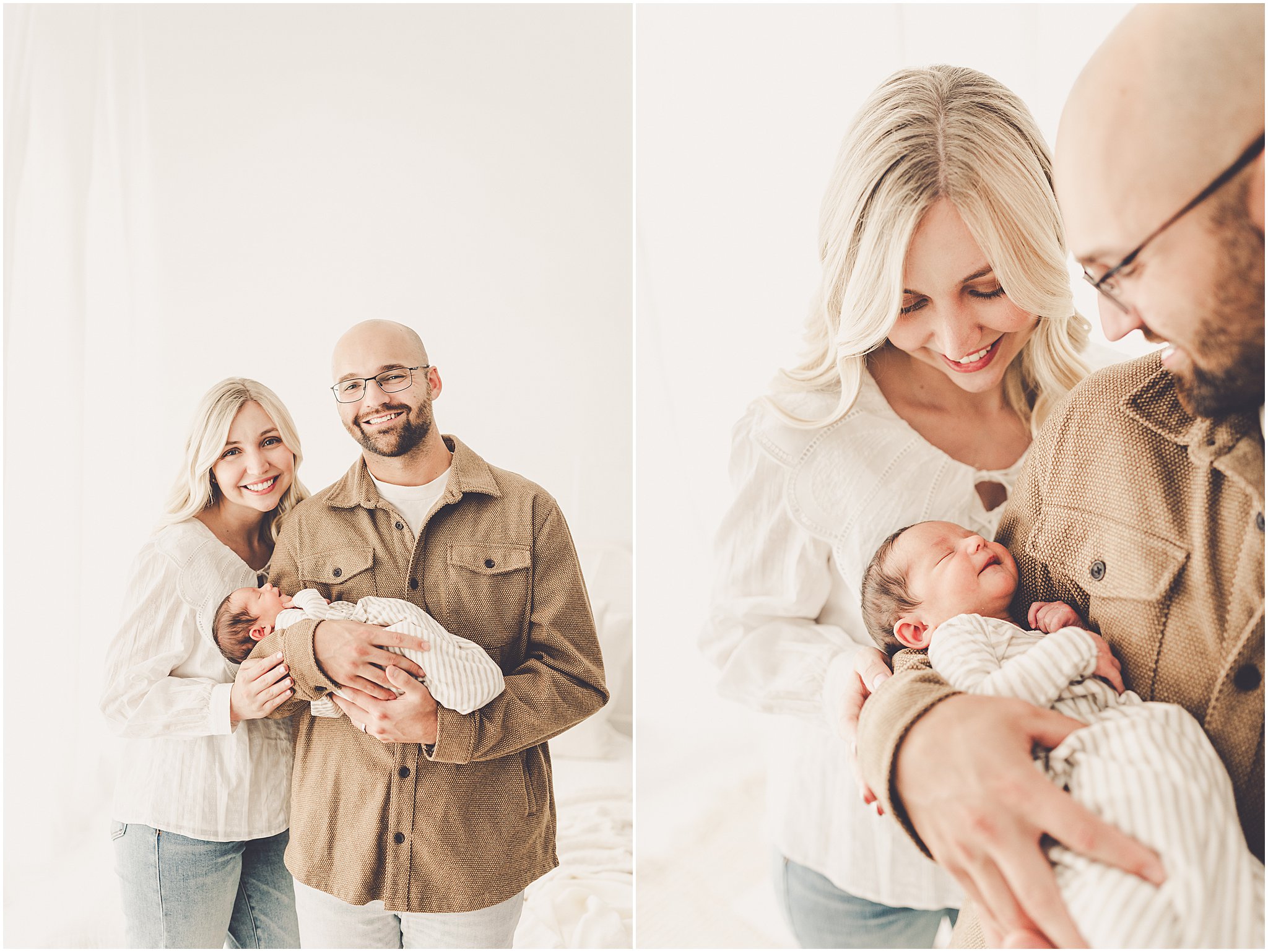 A sleeply, snuggly newborn baby in the Kankakee studio with Kankakee family & newborn photographer Kara Evans Photographer.
