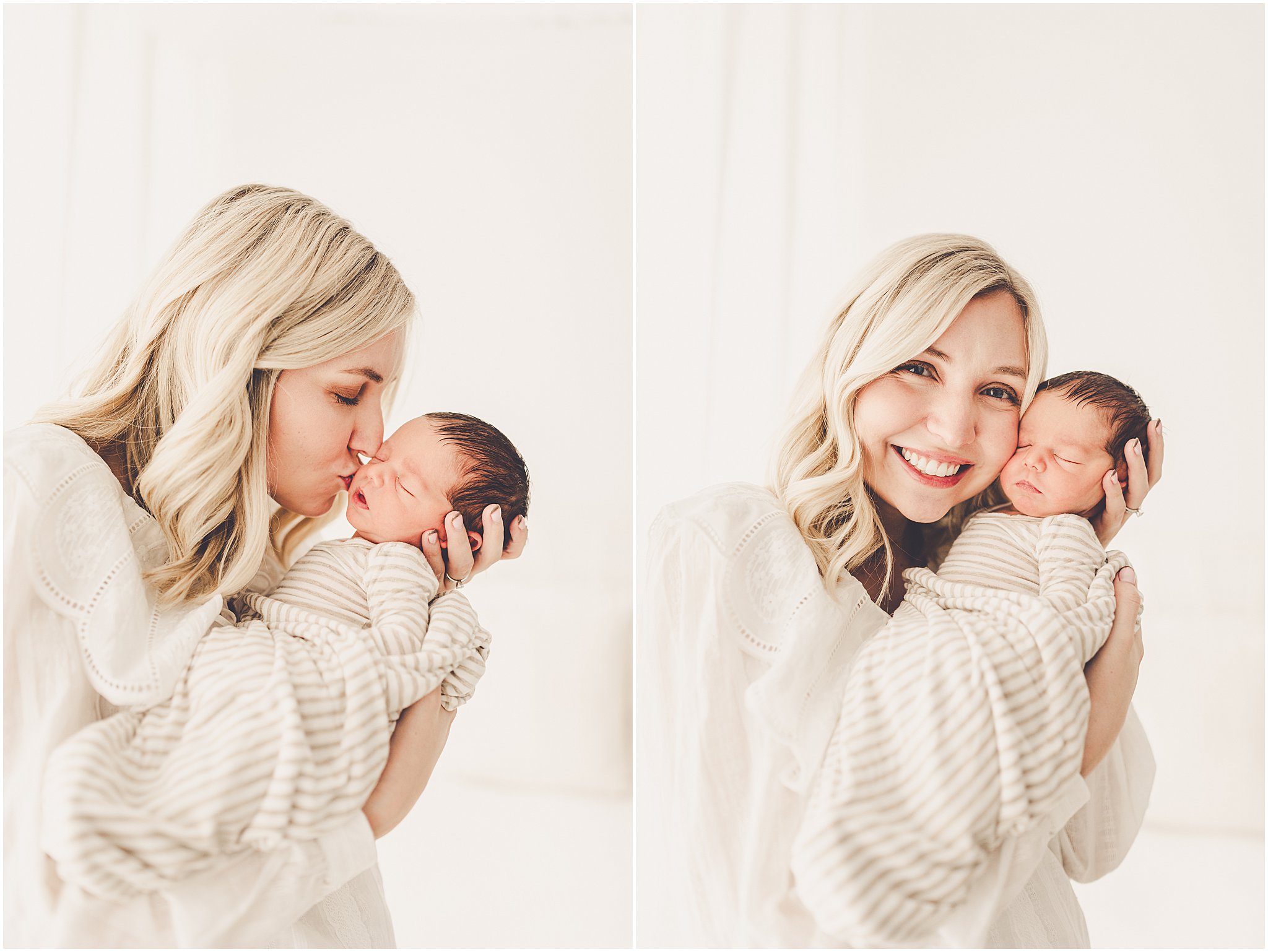 A sleeply, snuggly newborn baby in the Kankakee studio with Kankakee family & newborn photographer Kara Evans Photographer.