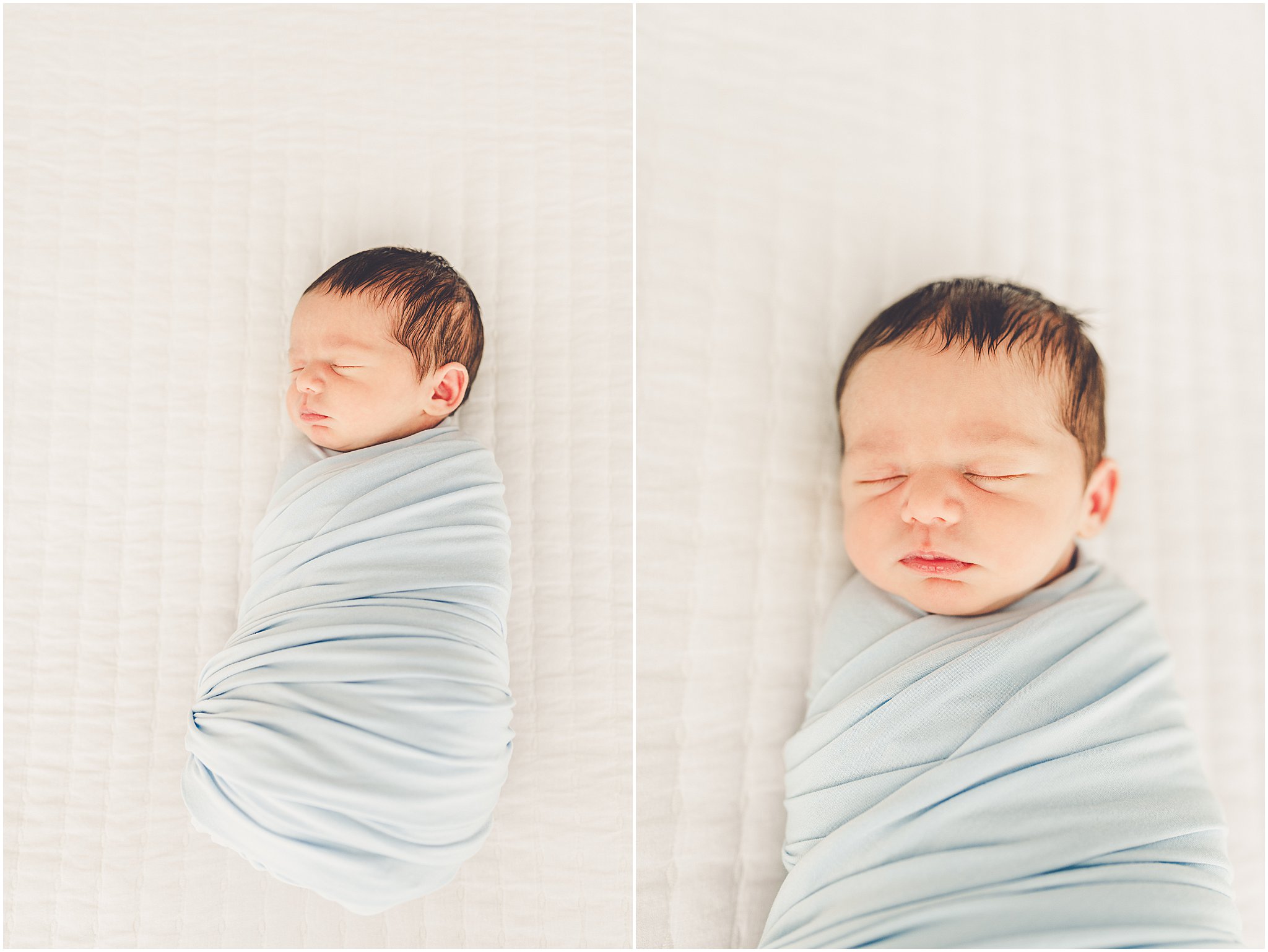 A sleeply, snuggly newborn baby in the Kankakee studio with Kankakee family & newborn photographer Kara Evans Photographer.