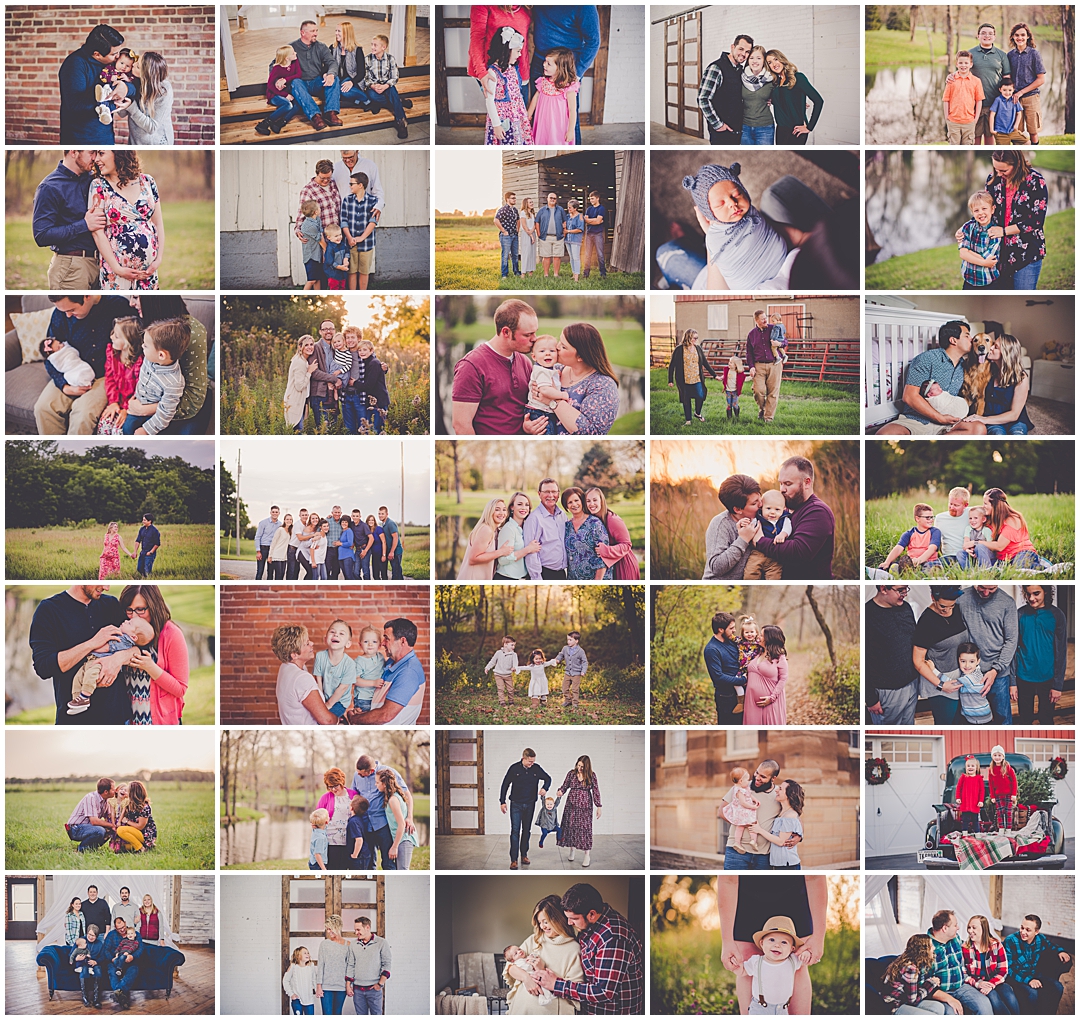 Kara Evans Photographer's recap of 2018 family sessions throughout Central Illinois and Chicagoland.