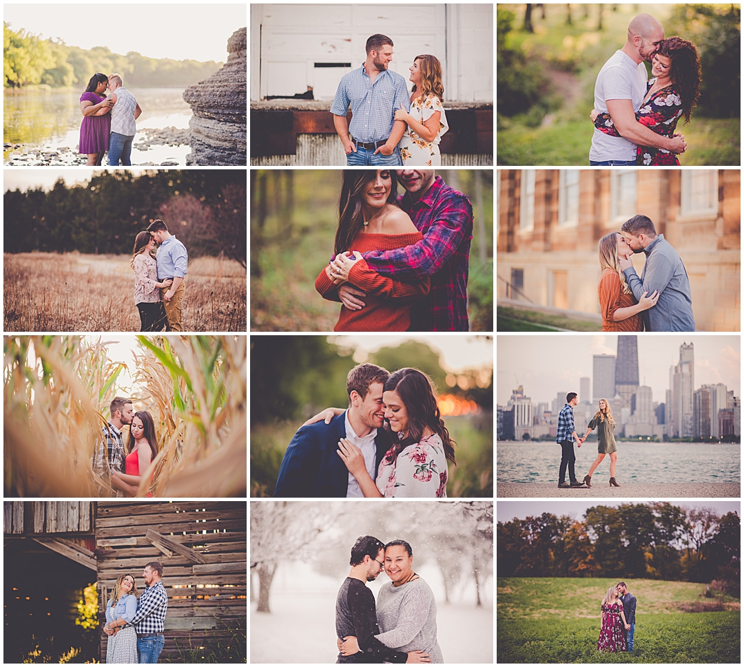 Engagements of 2018 recap with Kara Evans Photographer - engagement photos in Chicagoland and Central Illinois with Kara Evans.