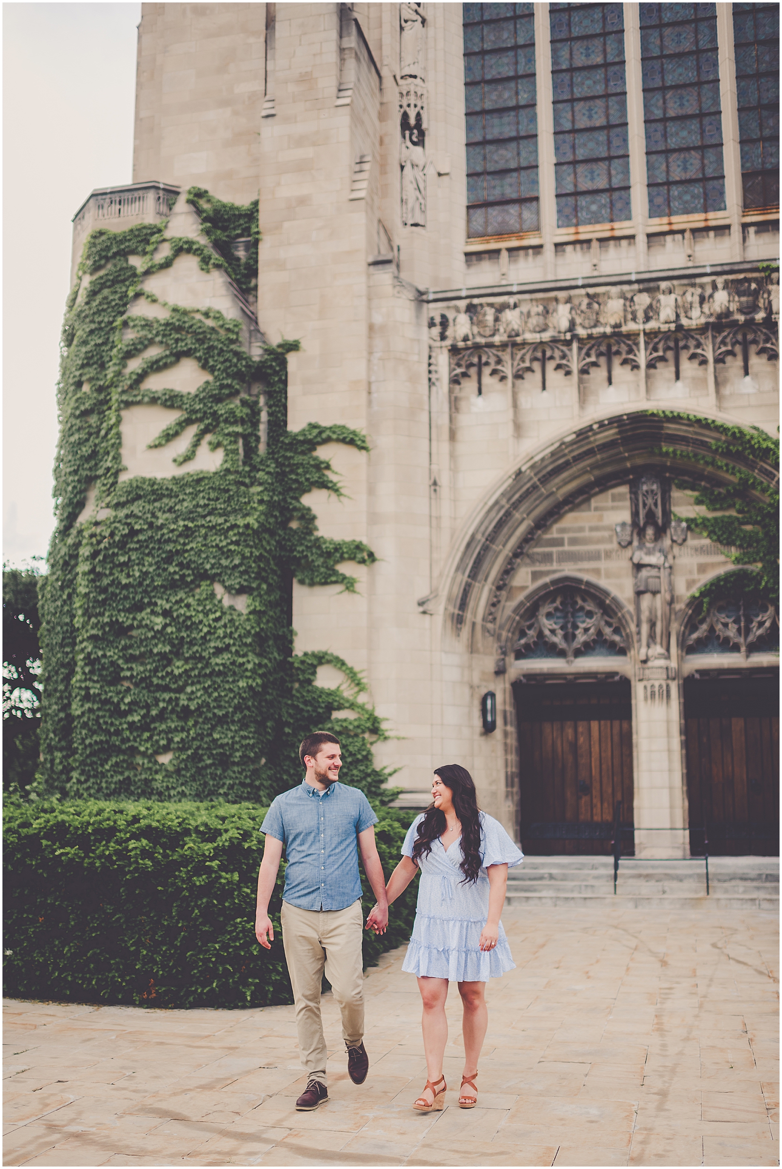 Jenny and Colin's summer University of Chicago engagement photos with Chicagoland wedding photographer Kara Evans Photographer.