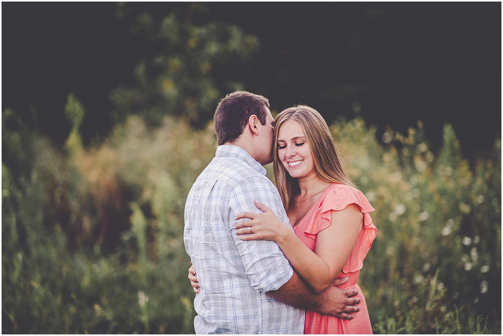 Samantha and Mitchell's summer Kankakee County engagement session with Chicagoland wedding photographer Kara Evans Photographer.
