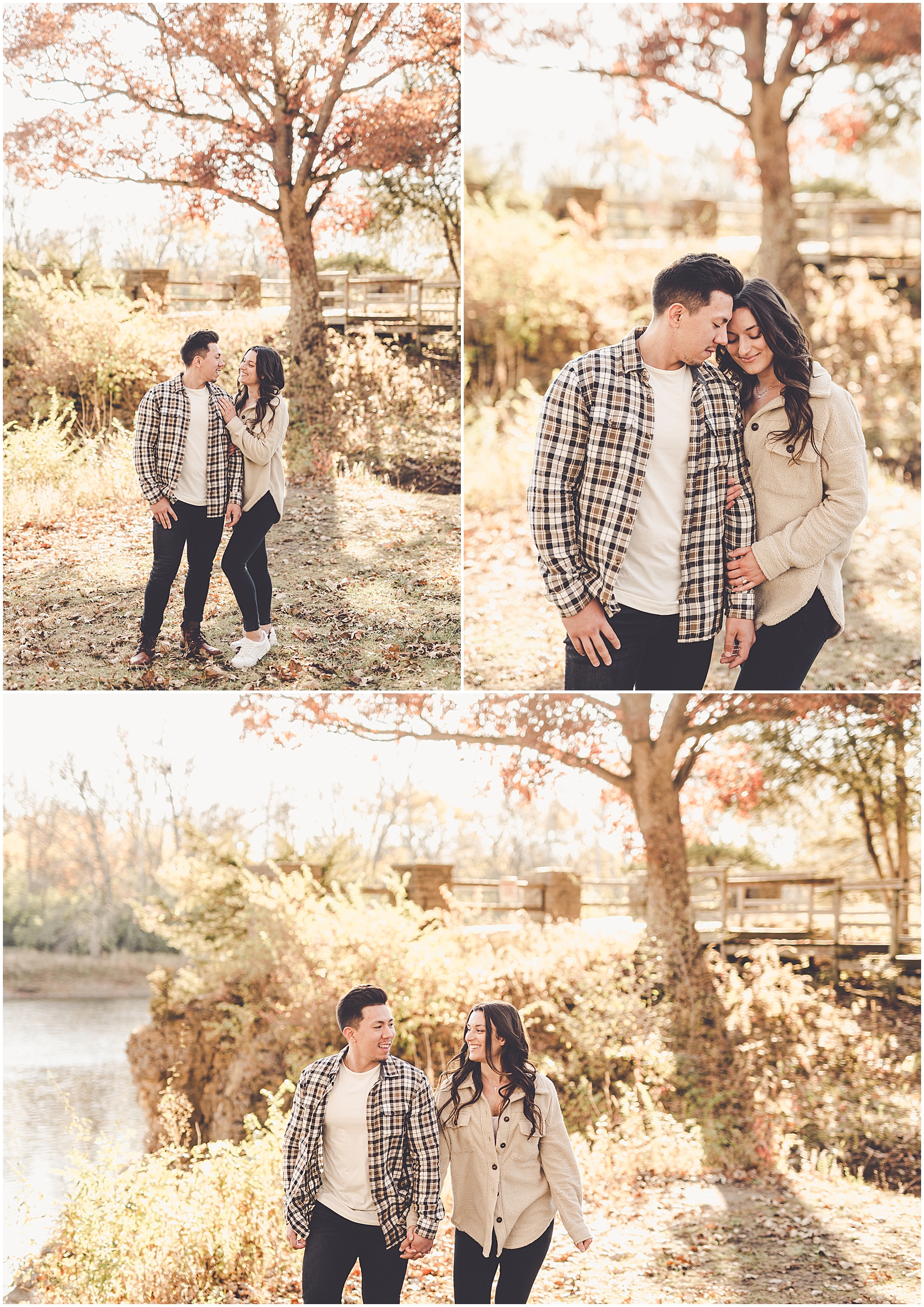 Alyssa & Paul's engagement photos at the Kankakee River State Park in Bourbonnais with Chicago wedding photographer Kara Evans Photographer.