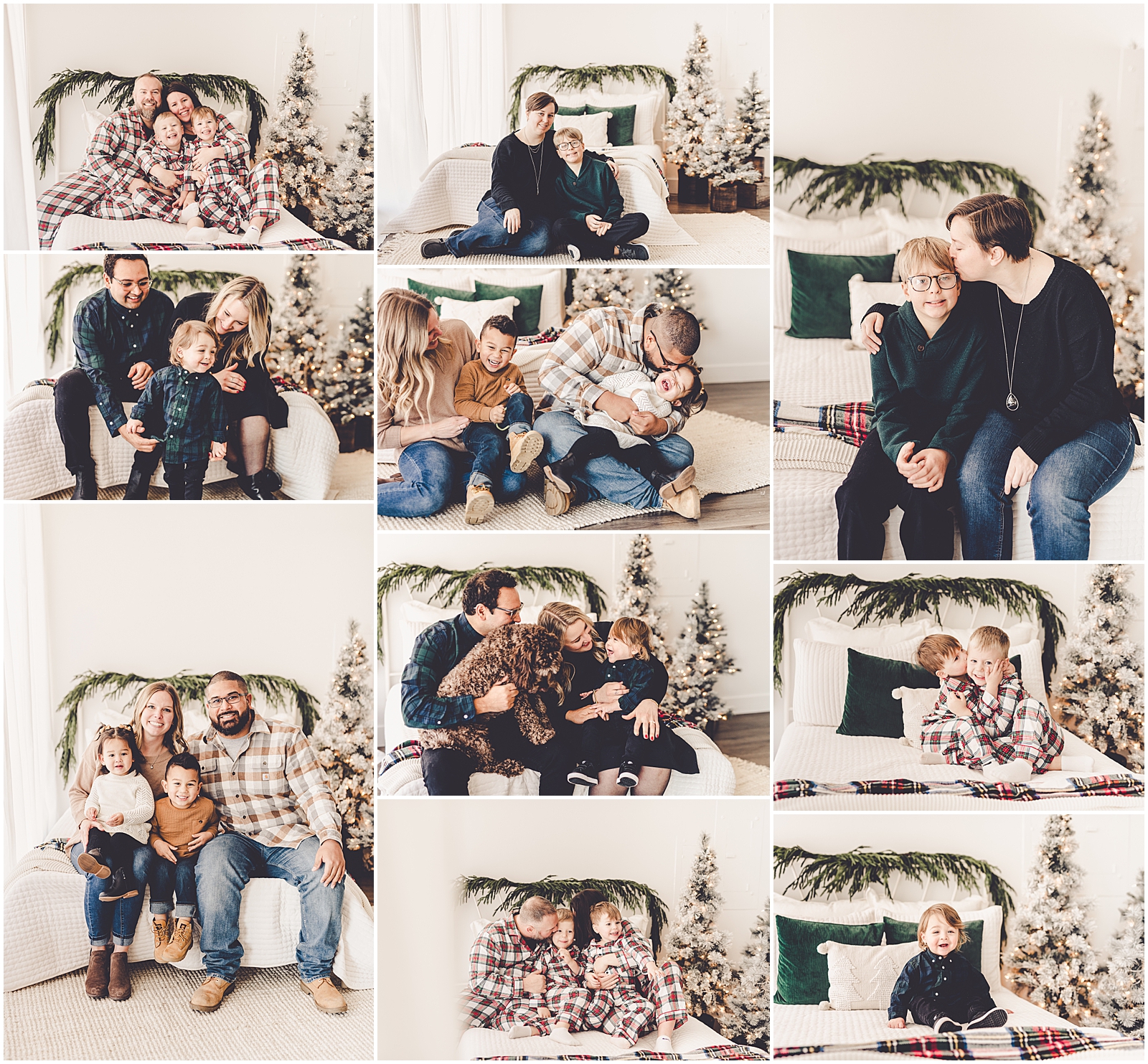 Holiday mini sessions at the natural light Studio 388 owned by Kyle and Kara Evans at Kara Evans Photographer in Kankakee, Illinois.