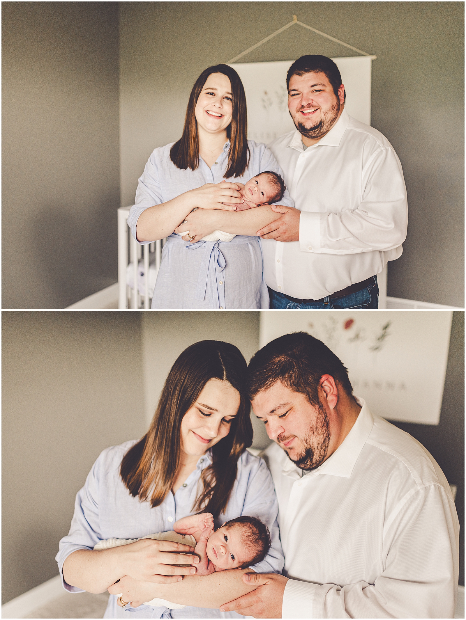 In-home lifestyle newborn & family photos of the Ruebhausen family with Bourbonnais family photographer Kara Evans Photographer.