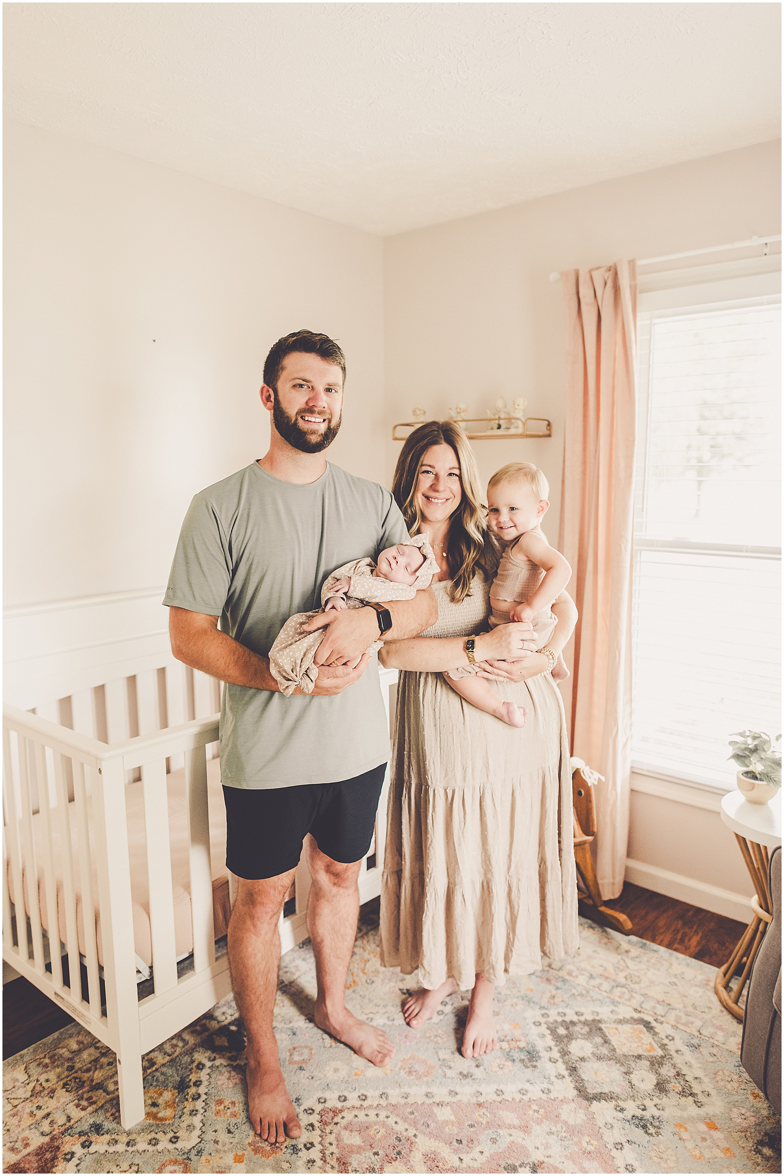 In-home lifestyle newborn session for the Miller family with Bourbonnais and Kankakee County family photographer Kara Evans Photographer.