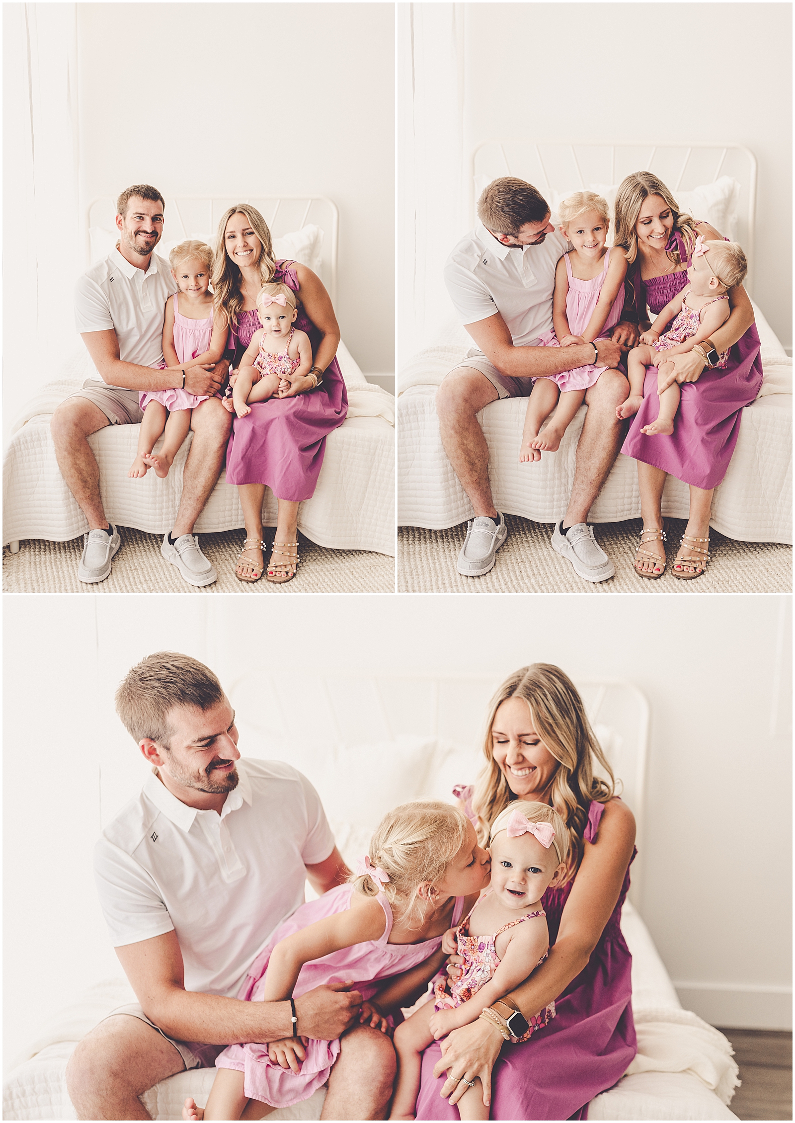 Studio one year milestone session in Kankakee for the Kunce family with Kankakee county family photographer Kara Evans Photographer.